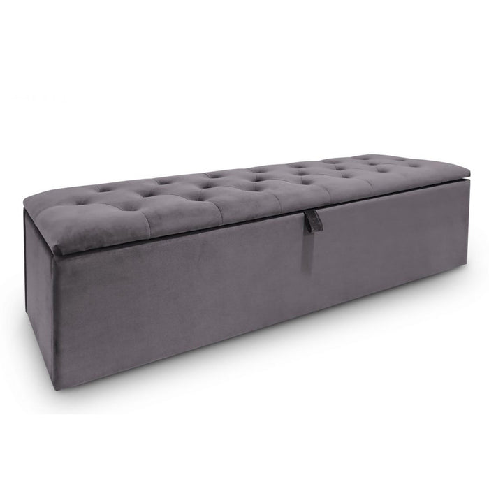 Julian Bowen Ravello Blanket Box - Dark Grey Velvet